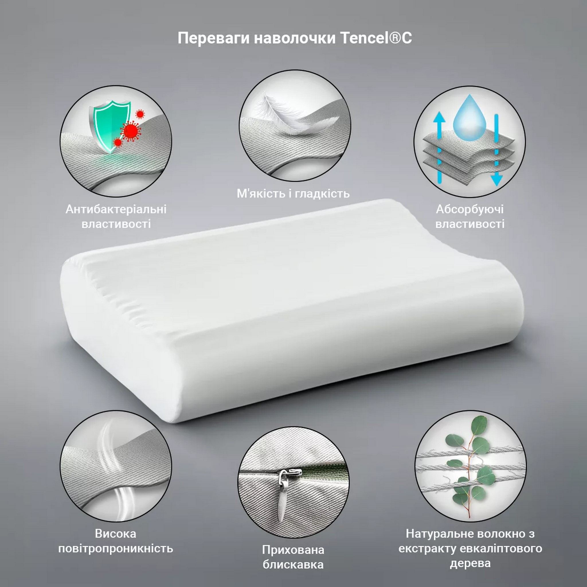 Фото Подушка ортопедична двошарова зі вставками OPO-950